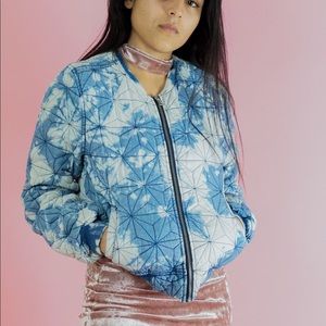 Watercolor Jean Bomber Jacket